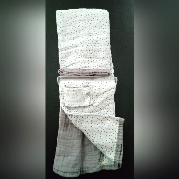 Zobo Muslin Car Seat Cover - Grey/White Polka Dots - Picture 4 of 8